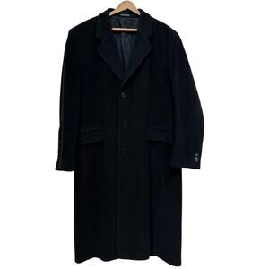Vintage Zylos by George Machado Long Black Cashmere Overcoat 42L